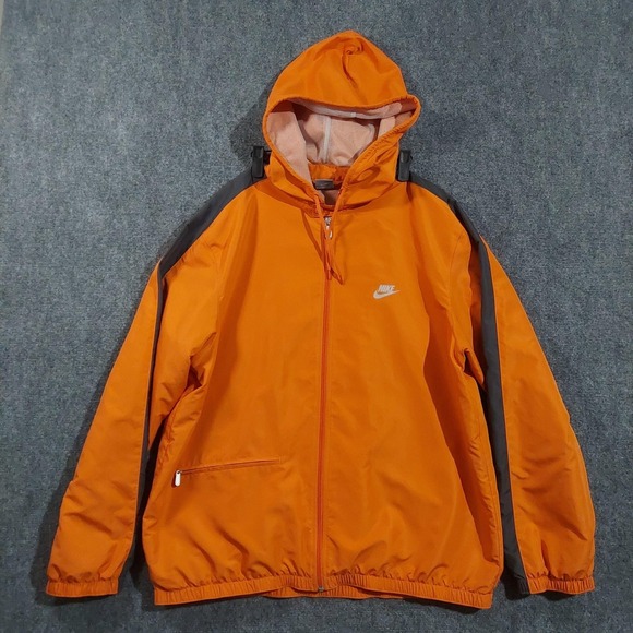 Nike Other - Vintage Nike Jacket Mens XL Orange Hooded Windbreaker Full Zip Lightweight Logo